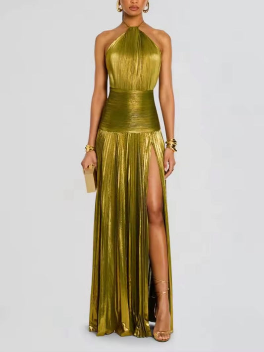 GREEN GOLDEN DRESS